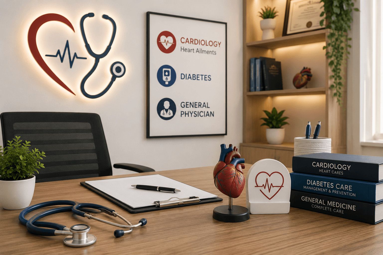 Clinic signboard for Dr. C.P. Bajpai, Physician and Cardiologist